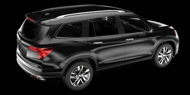 Arka planda izole edilmiş gerçekçi bir SUV arabası. 3d görüntüleme - illüstrasyon