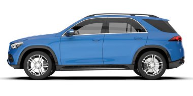 Arka planda izole edilmiş gerçekçi bir SUV arabası. 3d görüntüleme - illüstrasyon