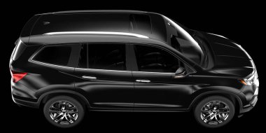 Arka planda izole edilmiş gerçekçi bir SUV arabası. 3d görüntüleme - illüstrasyon