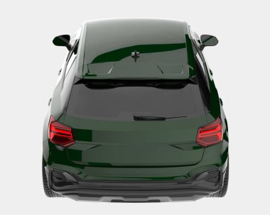 Arka planda izole edilmiş gerçekçi bir SUV arabası. 3d görüntüleme - illüstrasyon