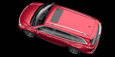 Arka planda izole edilmiş gerçekçi bir SUV arabası. 3d görüntüleme - illüstrasyon
