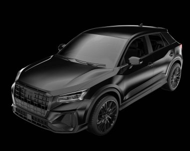 Arka planda izole edilmiş gerçekçi bir SUV arabası. 3d görüntüleme - illüstrasyon