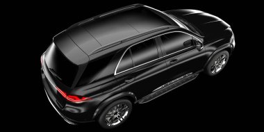 Arka planda izole edilmiş gerçekçi bir SUV arabası. 3d görüntüleme - illüstrasyon