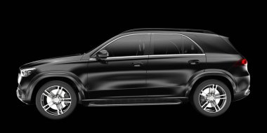 Arka planda izole edilmiş gerçekçi bir SUV arabası. 3d görüntüleme - illüstrasyon