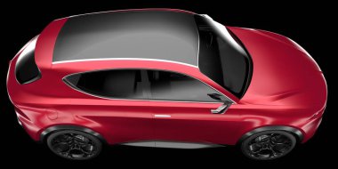 Arka planda izole edilmiş gerçekçi bir SUV arabası. 3d görüntüleme - illüstrasyon