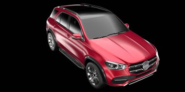 Arka planda izole edilmiş gerçekçi bir SUV arabası. 3d görüntüleme - illüstrasyon