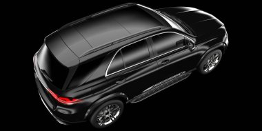 Arka planda izole edilmiş gerçekçi bir SUV arabası. 3d görüntüleme - illüstrasyon