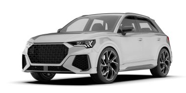 Realistic SUV car isolated on background. 3d rendering - illustration