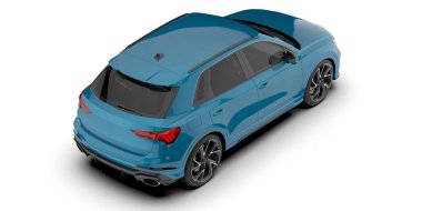 Arka planda izole edilmiş gerçekçi bir SUV arabası. 3d görüntüleme - illüstrasyon