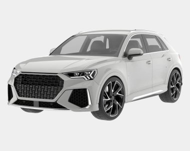Realistic SUV car isolated on background. 3d rendering - illustration