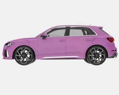 Arka planda izole edilmiş gerçekçi bir SUV arabası. 3d görüntüleme - illüstrasyon