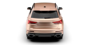 Arka planda izole edilmiş gerçekçi bir SUV arabası. 3d görüntüleme - illüstrasyon