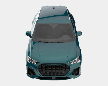 Arka planda izole edilmiş gerçekçi bir SUV arabası. 3d görüntüleme - illüstrasyon