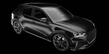 Arka planda izole edilmiş gerçekçi bir SUV arabası. 3d görüntüleme - illüstrasyon