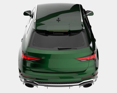 Arka planda izole edilmiş gerçekçi bir SUV arabası. 3d görüntüleme - illüstrasyon