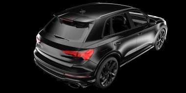 Arka planda izole edilmiş gerçekçi bir SUV arabası. 3d görüntüleme - illüstrasyon