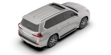 Arka planda izole edilmiş gerçekçi bir SUV arabası. 3d görüntüleme - illüstrasyon