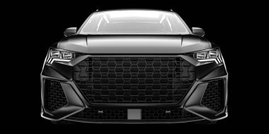 Arka planda izole edilmiş gerçekçi bir SUV arabası. 3d görüntüleme - illüstrasyon