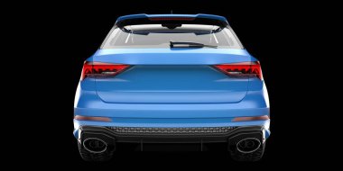 Arka planda izole edilmiş gerçekçi bir SUV arabası. 3d görüntüleme - illüstrasyon