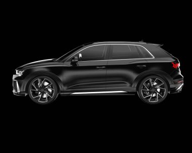 Arka planda izole edilmiş gerçekçi bir SUV arabası. 3d görüntüleme - illüstrasyon