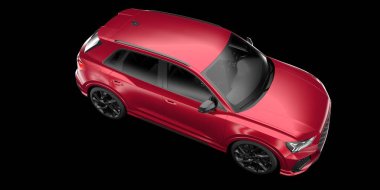 Arka planda izole edilmiş gerçekçi bir SUV arabası. 3d görüntüleme - illüstrasyon