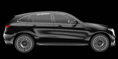 Arka planda izole edilmiş gerçekçi bir SUV arabası. 3d görüntüleme - illüstrasyon