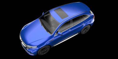 Arka planda izole edilmiş gerçekçi bir SUV arabası. 3d görüntüleme - illüstrasyon