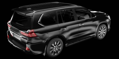 Arka planda izole edilmiş gerçekçi bir SUV arabası. 3d görüntüleme - illüstrasyon