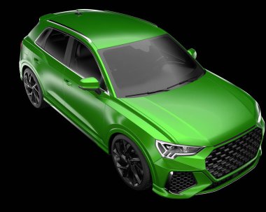 Arka planda izole edilmiş gerçekçi bir SUV arabası. 3d görüntüleme - illüstrasyon