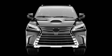 Arka planda izole edilmiş gerçekçi bir SUV arabası. 3d görüntüleme - illüstrasyon