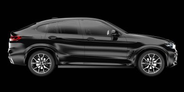 Arka planda izole edilmiş gerçekçi bir SUV arabası. 3d görüntüleme - illüstrasyon