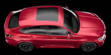 Arka planda izole edilmiş gerçekçi bir SUV arabası. 3d görüntüleme - illüstrasyon