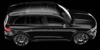 Arka planda izole edilmiş gerçekçi bir SUV arabası. 3d görüntüleme - illüstrasyon