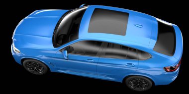 Arka planda izole edilmiş gerçekçi bir SUV arabası. 3d görüntüleme - illüstrasyon