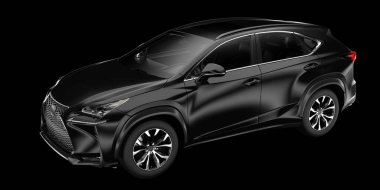 Arka planda izole edilmiş gerçekçi bir SUV arabası. 3d görüntüleme - illüstrasyon