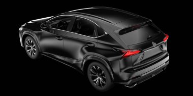 Arka planda izole edilmiş gerçekçi bir SUV arabası. 3d görüntüleme - illüstrasyon