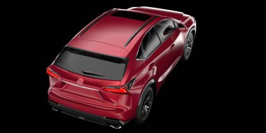 Arka planda izole edilmiş gerçekçi bir SUV arabası. 3d görüntüleme - illüstrasyon
