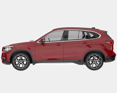 Realistic SUV car isolated on background. 3d rendering - illustration