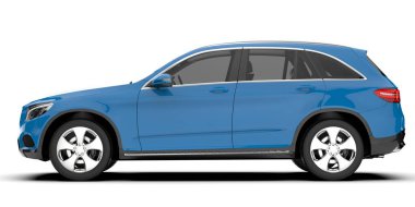 Arka planda izole edilmiş gerçekçi bir SUV arabası. 3d görüntüleme - illüstrasyon