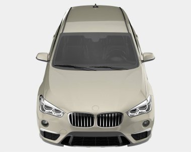 Arka planda izole edilmiş gerçekçi bir SUV arabası. 3d görüntüleme - illüstrasyon