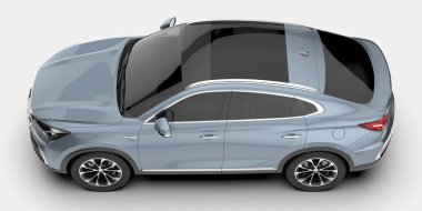 Arka planda izole edilmiş gerçekçi bir SUV arabası. 3d görüntüleme - illüstrasyon