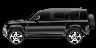 Arka planda izole edilmiş gerçekçi bir SUV arabası. 3d görüntüleme - illüstrasyon