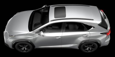 Arka planda izole edilmiş gerçekçi bir SUV arabası. 3d görüntüleme - illüstrasyon