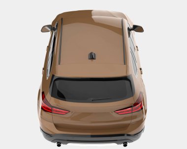 Arka planda izole edilmiş gerçekçi bir SUV arabası. 3d görüntüleme - illüstrasyon