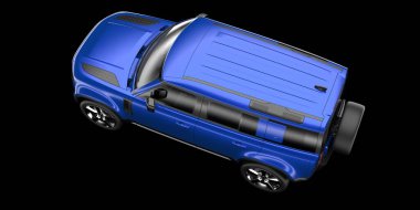 Arka planda izole edilmiş gerçekçi bir SUV arabası. 3d görüntüleme - illüstrasyon