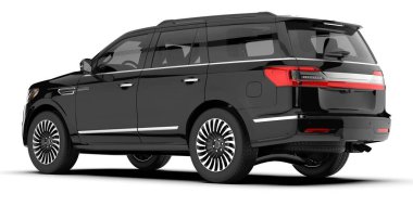 Arka planda izole edilmiş gerçekçi bir SUV arabası. 3d görüntüleme - illüstrasyon