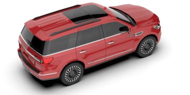 Arka planda izole edilmiş gerçekçi bir SUV arabası. 3d görüntüleme - illüstrasyon