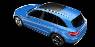 Arka planda izole edilmiş gerçekçi bir SUV arabası. 3d görüntüleme - illüstrasyon