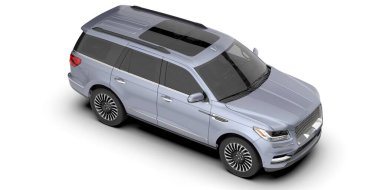 Arka planda izole edilmiş gerçekçi bir SUV arabası. 3d görüntüleme - illüstrasyon