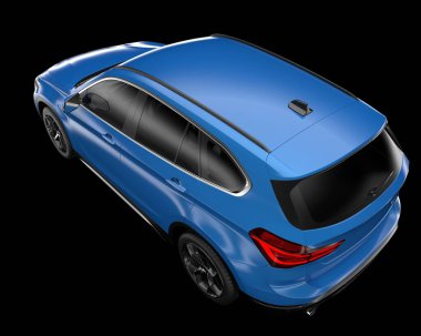 Arka planda izole edilmiş gerçekçi bir SUV arabası. 3d görüntüleme - illüstrasyon